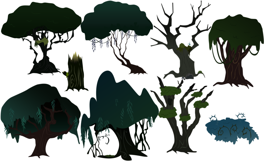 Everfree Forest Trees By Boneswolbach On Deviantart - Mlp Everfree Tree (900x556), Png Download
