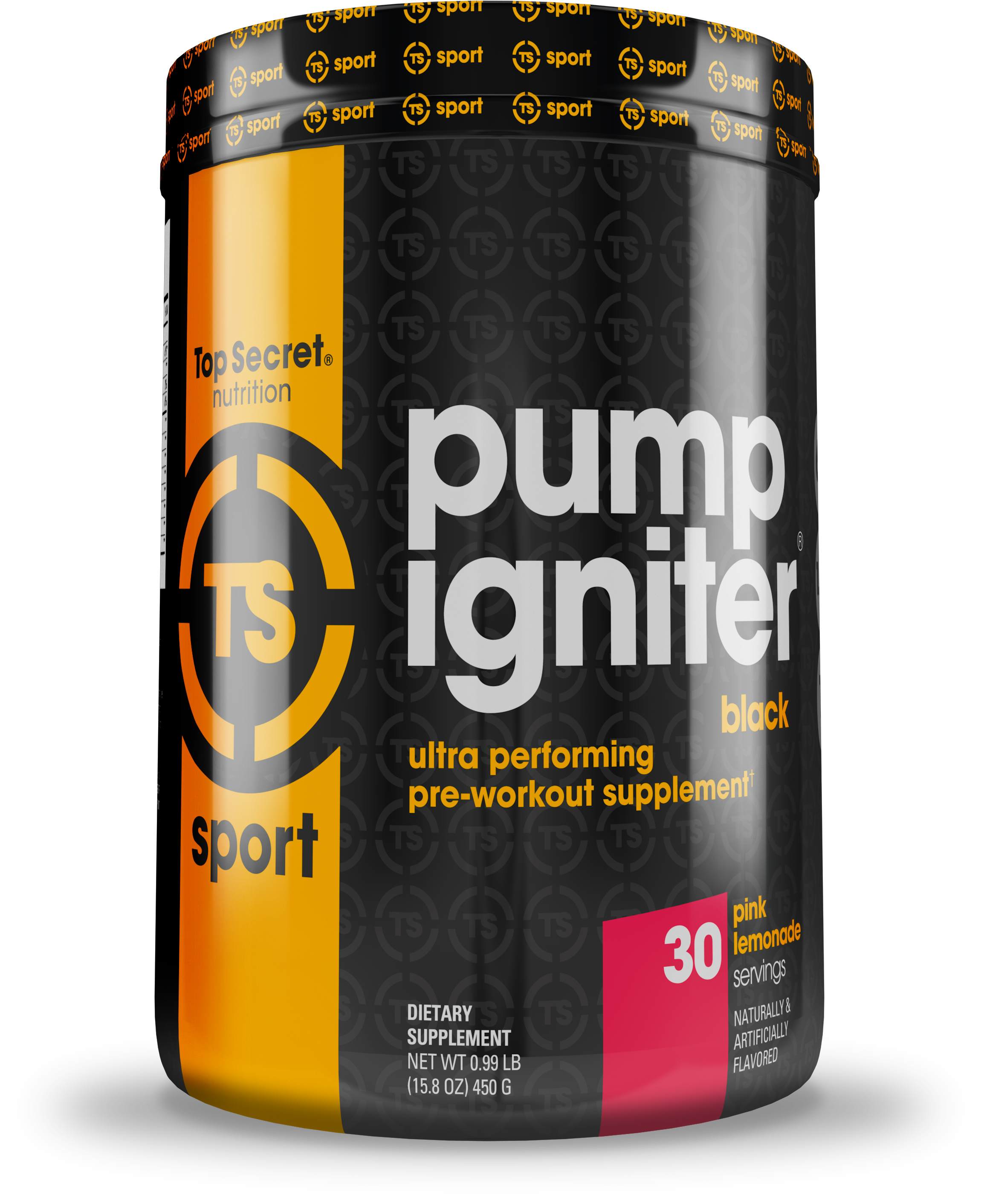 Top Secret Nutrition Pump Igniter Pre Workout Powder, - Top Secret Nutrition - Pump Igniter Black Ultra Performing (4000x4000), Png Download