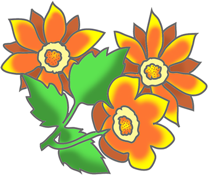 Buttercups Clipart, Orange Flowers - Clip Art (413x349), Png Download
