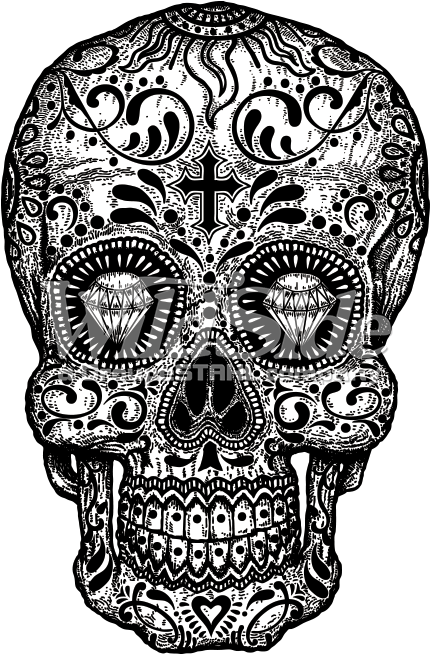 Black & White - Black And White Candy Skull (675x675), Png Download