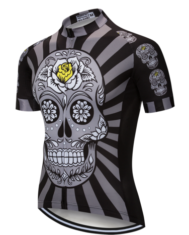 Download Black Skull Cycling Jersey Set - Skull PNG Image with No ...