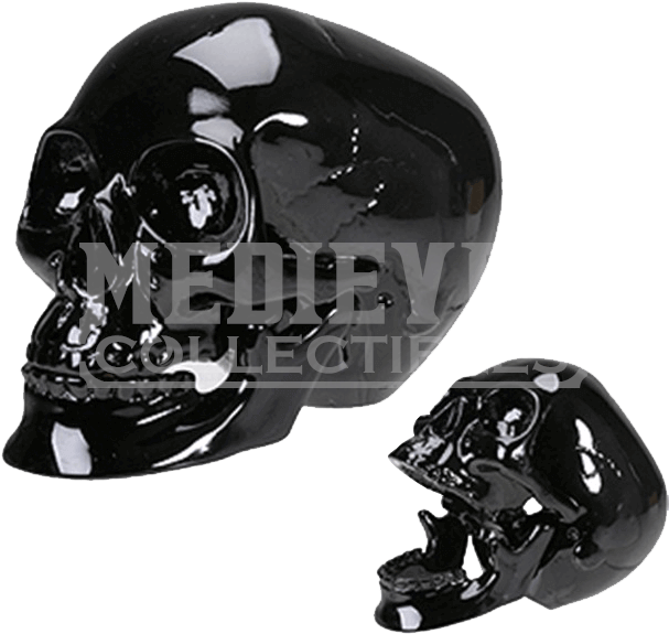 Black Skull Figurine - Black Skull Collectible Figurine (633x633), Png Download