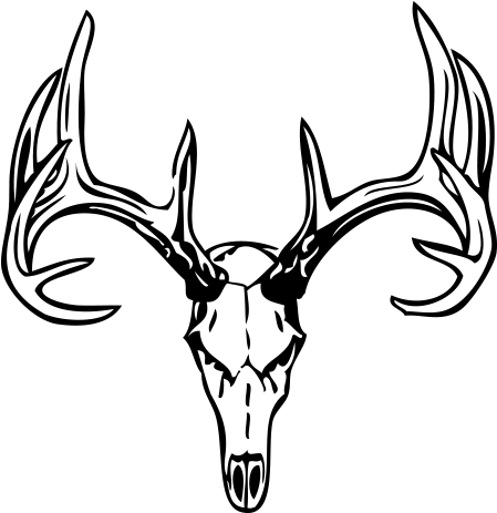 Deer Skull 1 Black Lrg - Draw A Deer Skull (500x500), Png Download