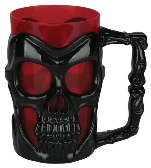 Black Skull Mug - Seasons Black Skull Mug (524x650), Png Download
