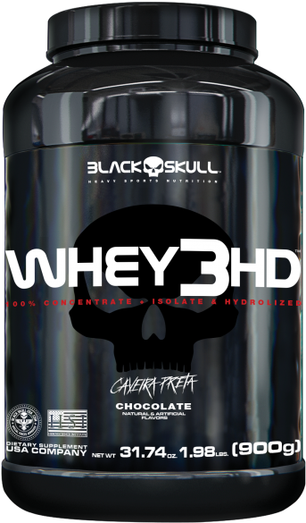 Whey 3hd Black Skull (365x600), Png Download