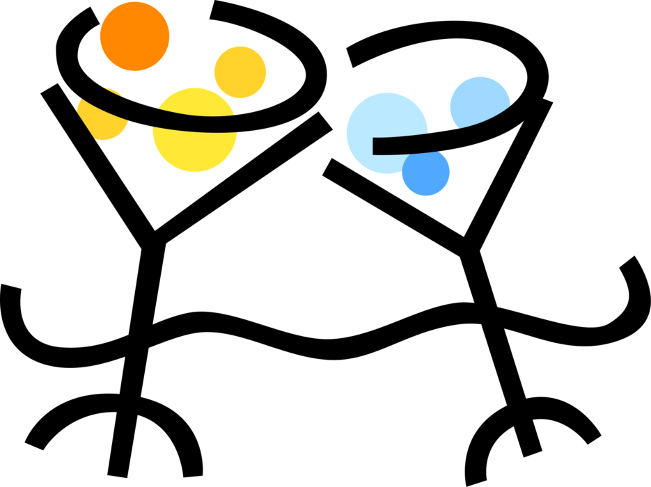 Vector Illustration Of Alcohol Beverage Champagne Glasses (935x700), Png Download