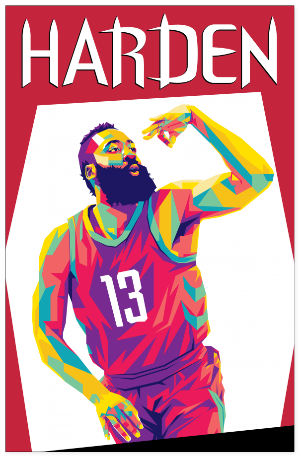 James Harden Pop Art Poster - James Harden Pop Art (1024x1024), Png Download
