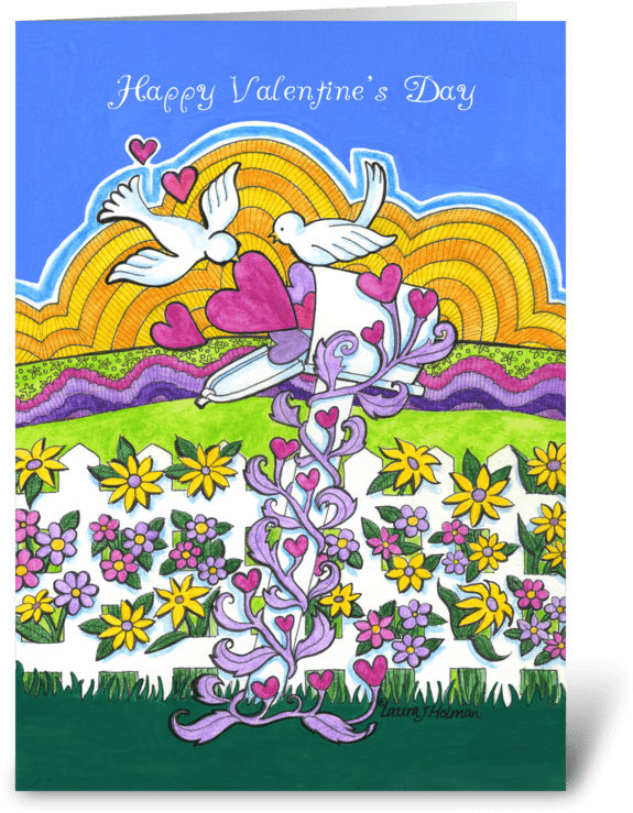 Valentine's Mailbox With Doves, Hearts Greeting Card - Valentinsgruß-briefkasten Mit Vögeln Und Herzen Servietten (700x792), Png Download