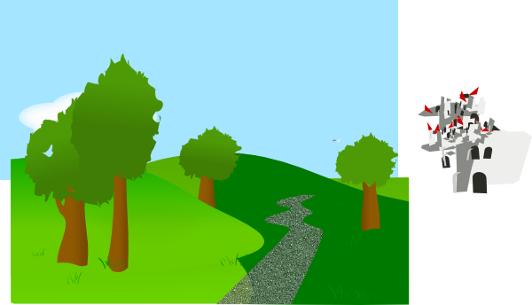 Hill Clipart Grass - Hills And Trees Clipart (600x344), Png Download