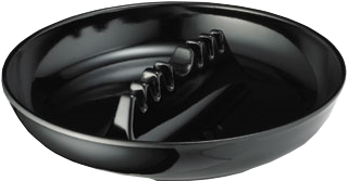 Tablecraft 341b-1 Black Plastic Ash Tray - Homeaide Restaurant Style Large Round Melamine Cigarette (376x338), Png Download