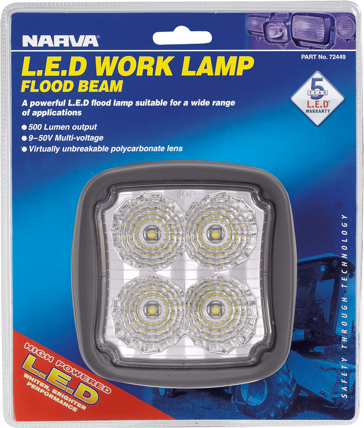 D Work Lamp Flood Beam - Light-emitting Diode (1000x1000), Png Download