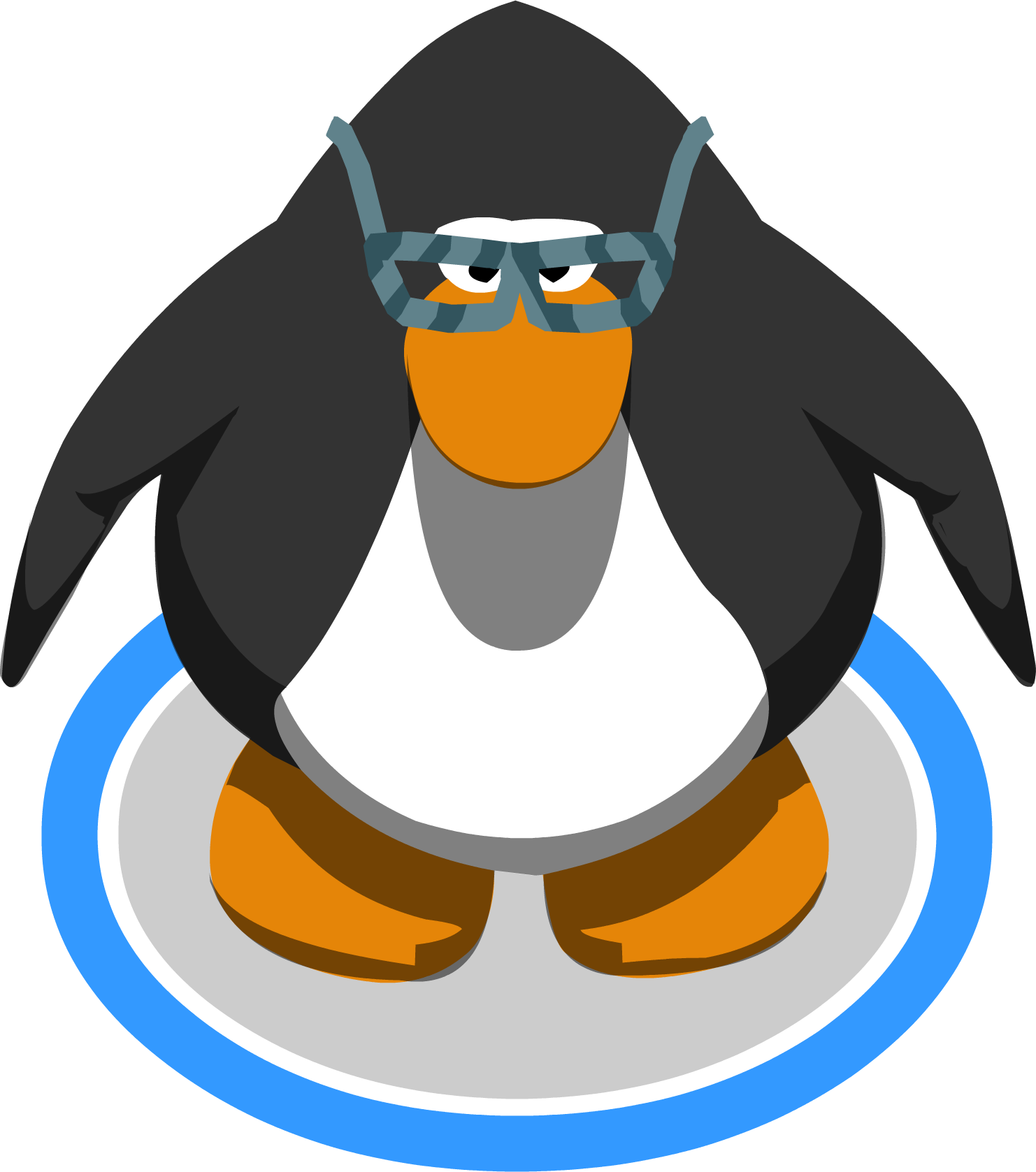Hipster Glasses In-game - Club Penguin Penguin Sprite (1482x1677), Png Download