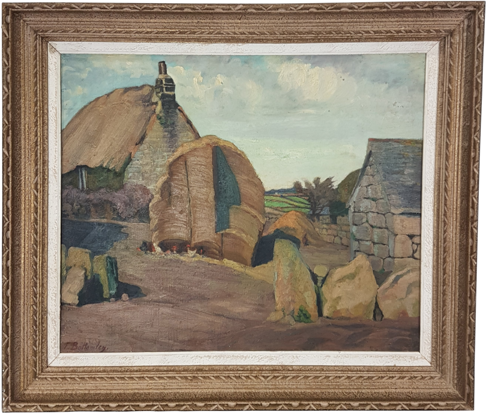 Oil On Canvas Of Rural Scene - Picture Frame (1024x924), Png Download