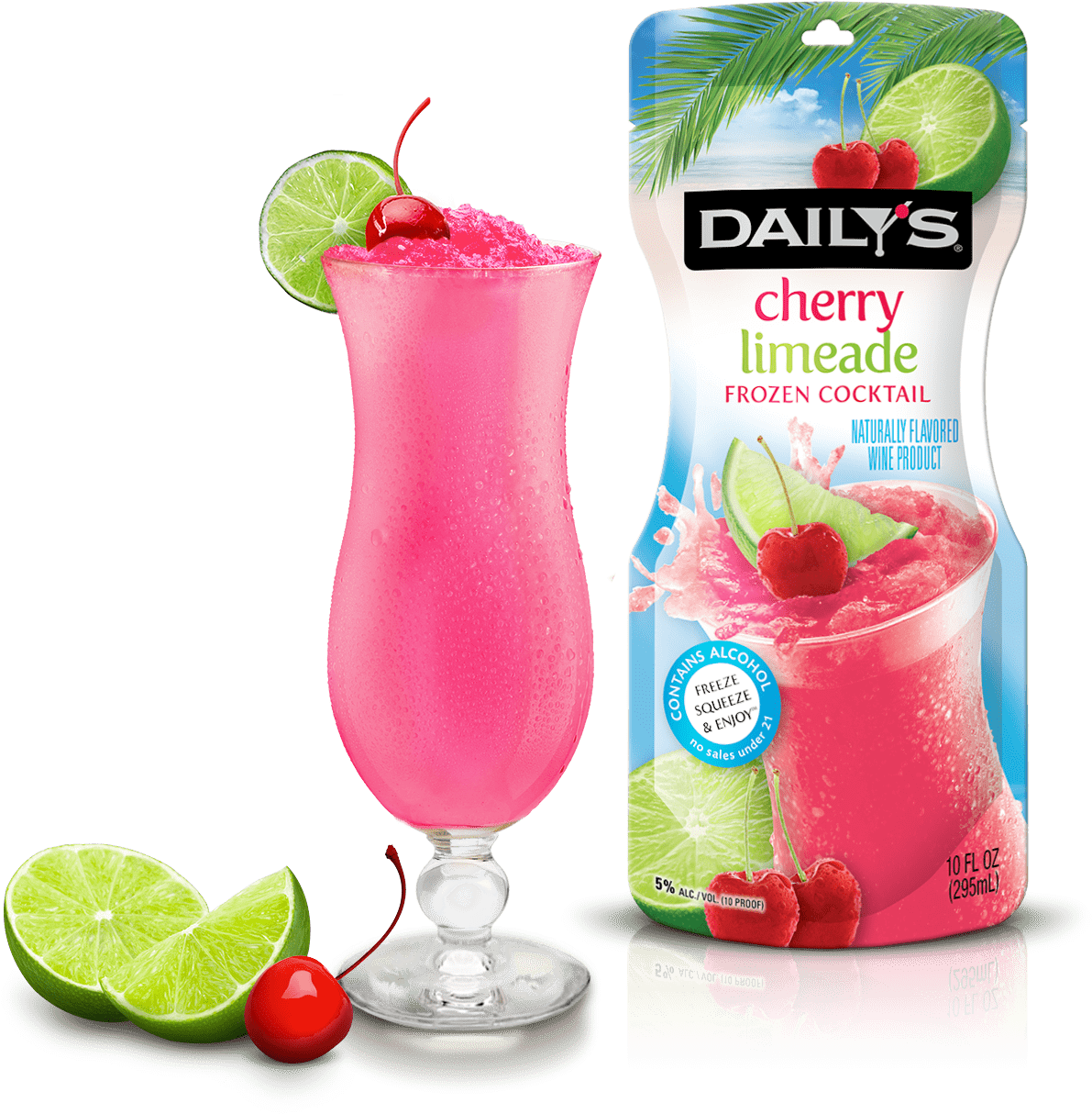 Cherry Limeade - Daily's Frozen Pouches (1632x1600), Png Download