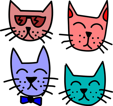 Graffiti Cat Animals Pets Cartoon Cat Cat - K Initial Sentences (364x340), Png Download