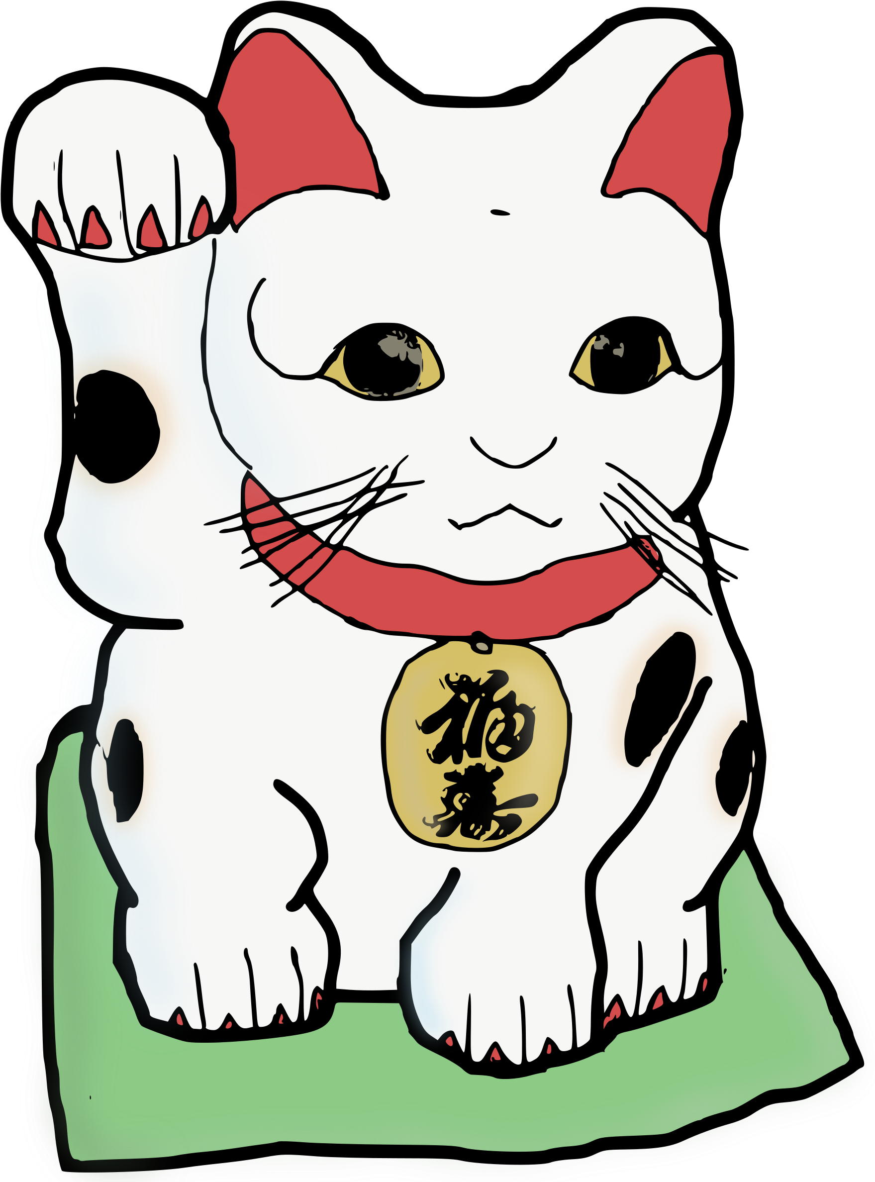 Cats Clipart Colour - Waving Chinese Cat Transparent Background (1764x2400), Png Download