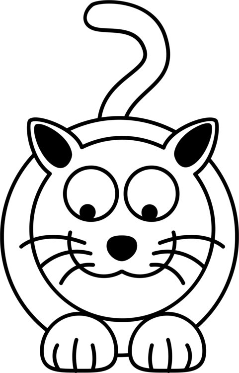 Labrador Retriever Puppy Cat Black And White Drawing - Cat Cartoon Black And White (481x750), Png Download