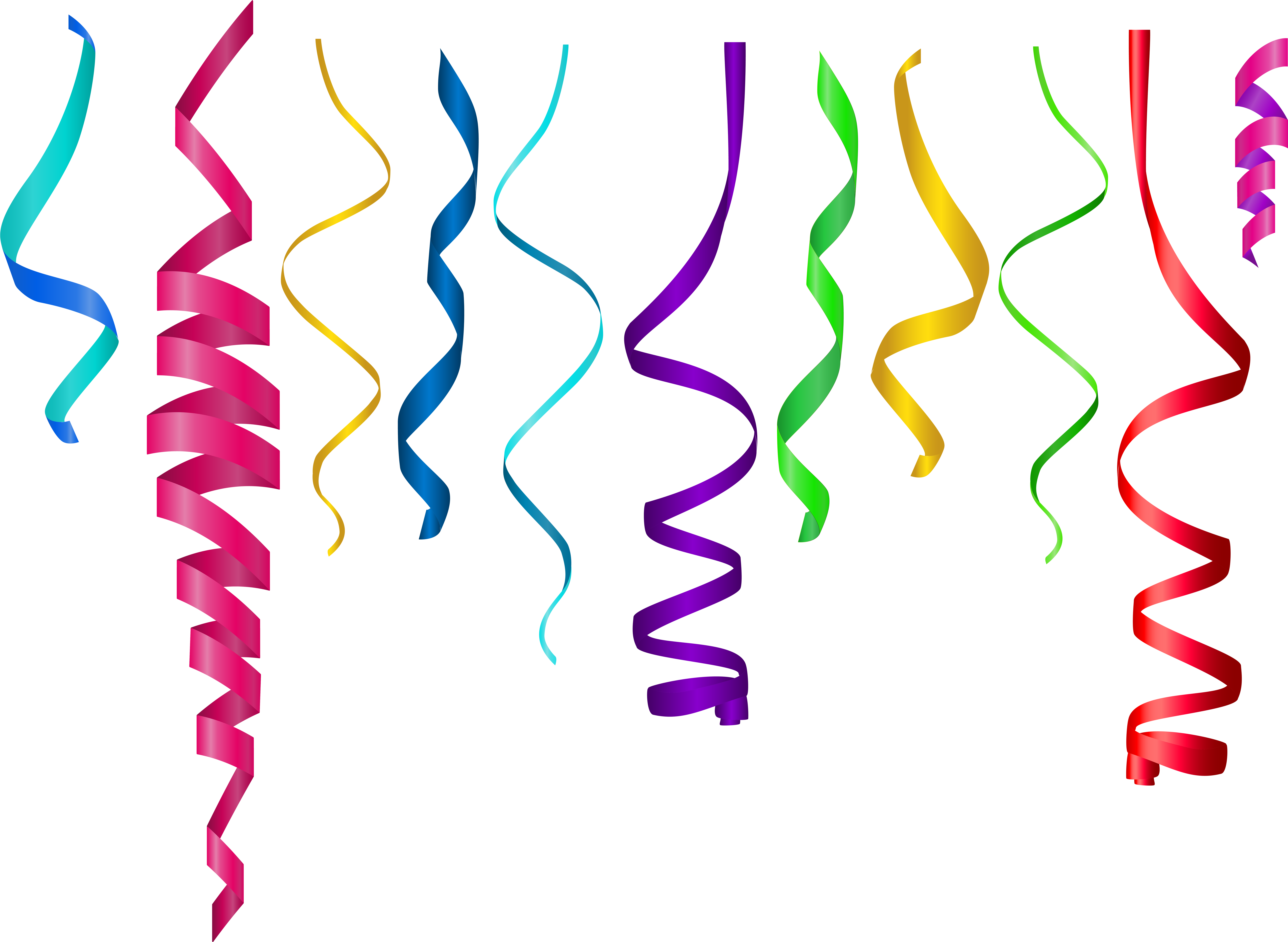 Curly Ribbons Transparent Clip Art Image Gallery - Ribbons Png (8000x5920), Png Download