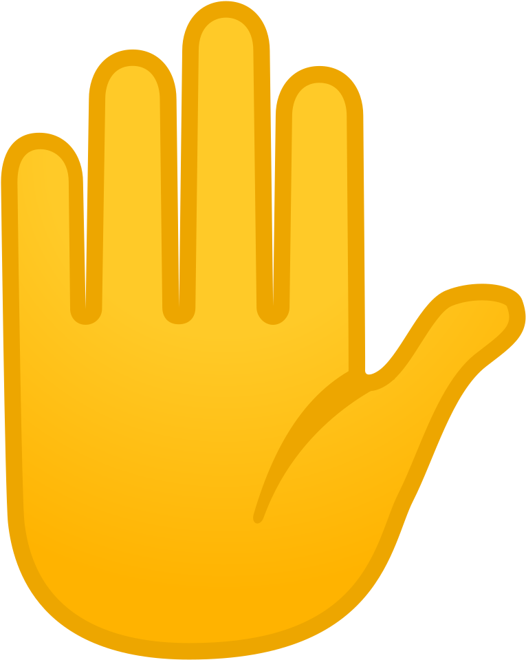 Download Svg Download Png - Raised Hand Emoji Png (1024x1024), Png Download
