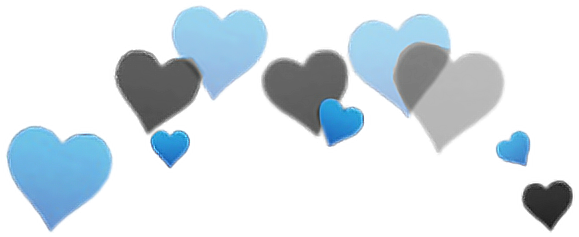 Hearts Heart Crown Heartcrown Blue Black Overlay Cute - Overlay Hearts (756x480), Png Download