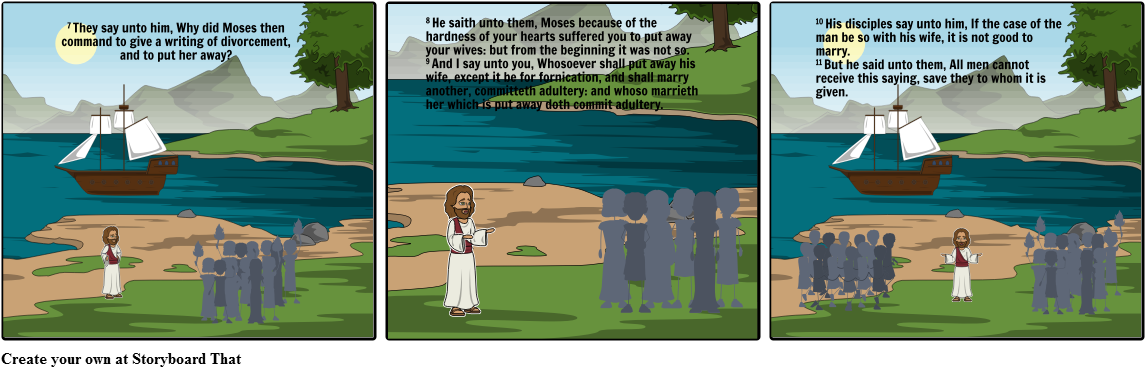 Jesus On Divorce And Marriage - Cartoon (1164x385), Png Download