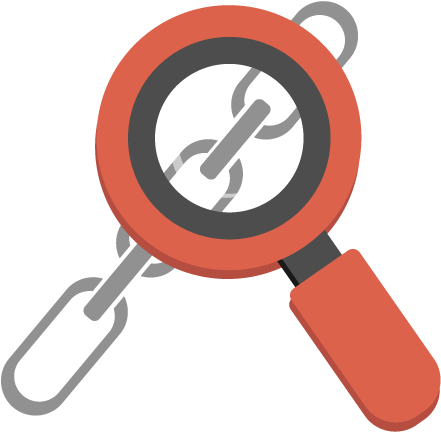 Magnifying Glass Looking At A Chain - Illustration (762x606), Png Download