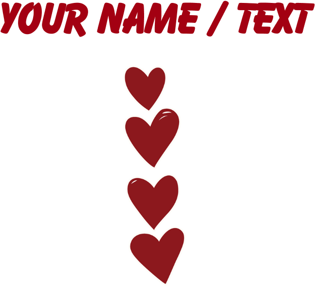 Custom Vertical Red Hearts Classic Thong - Heart (700x700), Png Download