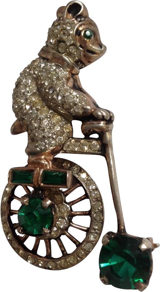 Rare Circus Bear Riding Bicycle - Figurine (961x961), Png Download