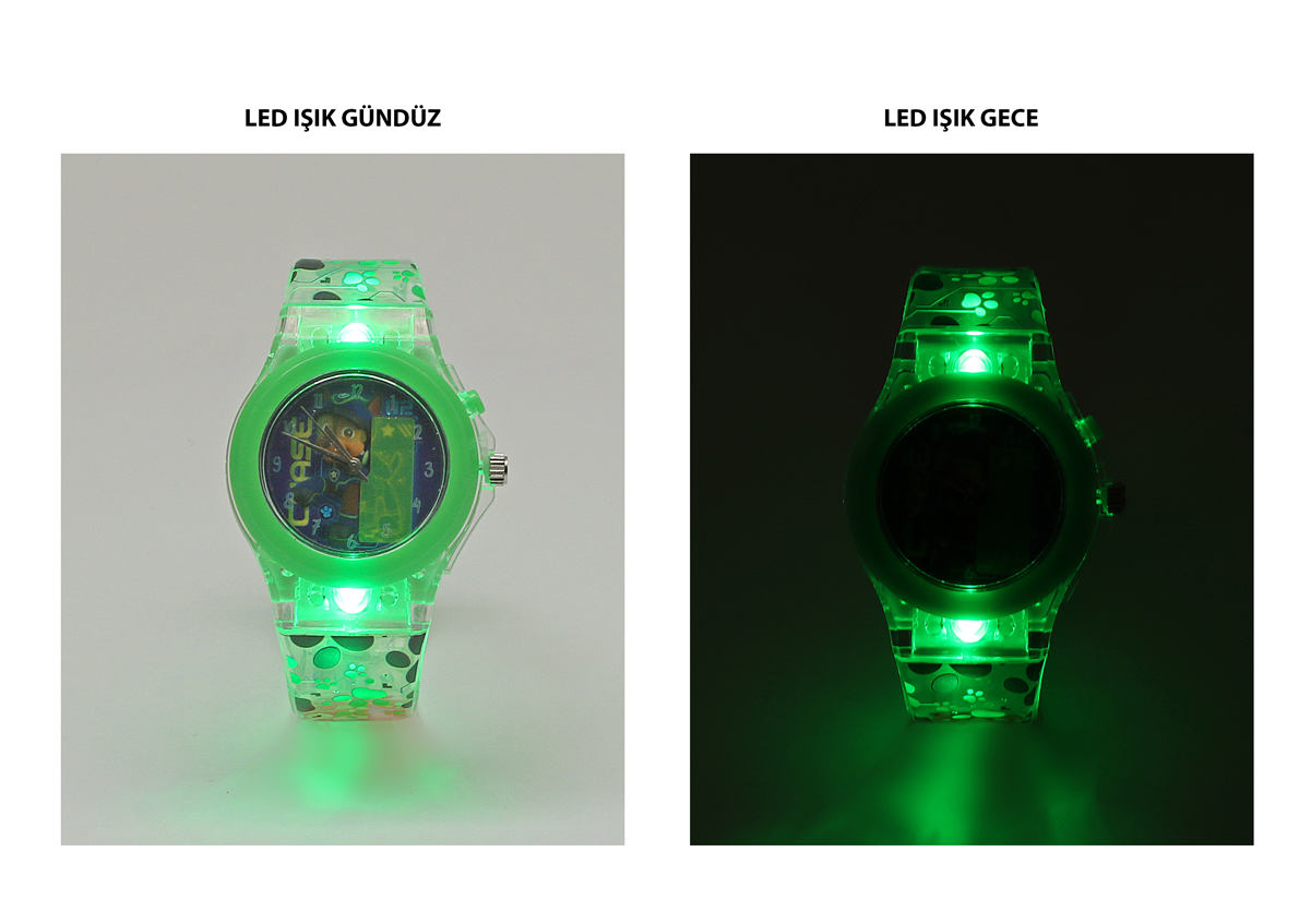 Paw Patrol Chase Led Işikli Analog Kol Saati̇ - Led Isikli Saat (1200x1200), Png Download