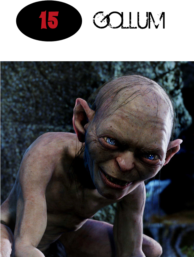 100 Melhores Personagens De Filmes - Gollum Dans Le Seigneur Des Anneaux (628x845), Png Download