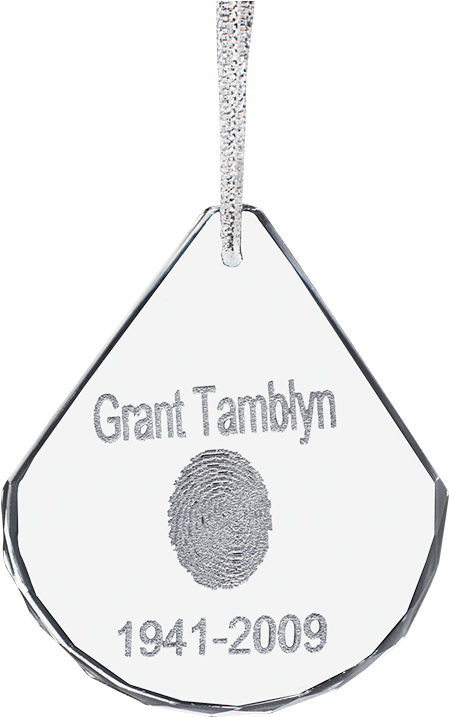 Diamond Edge Teardrop Ornament - Silver (800x800), Png Download