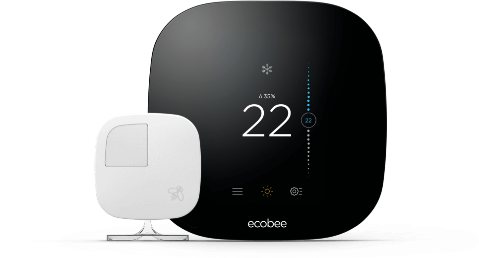 The Smarter Wi-fi Thermostat With Room Sensors - Ecobee 3 (966x520), Png Download