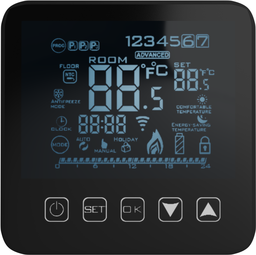 Touchscreen Thermostat 24/h Sensor - Termostat Dotykowy (1333x1000), Png Download