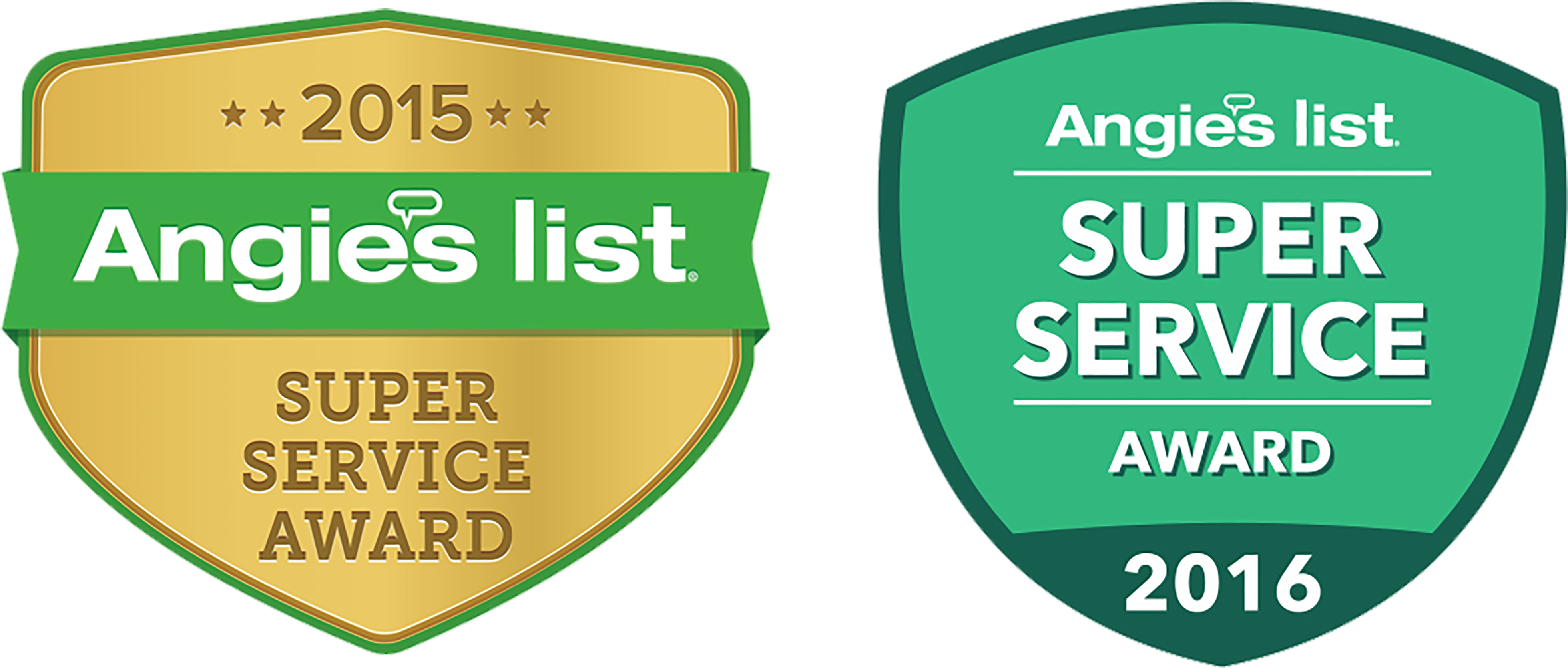 We Won The 2015 & 2016 Super Service Award - Angie's List (4304x1821), Png Download