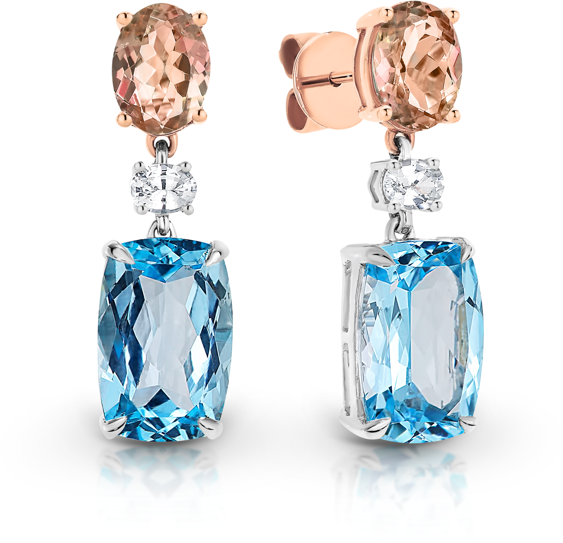 Morganite, White Sapphire And Sky Blue Topaz 'azura' (2048x2048), Png Download
