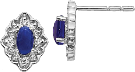 Zblue Sapphire Diamond Earrings Em4033 Sa 020 Wa - Diamond (600x600), Png Download