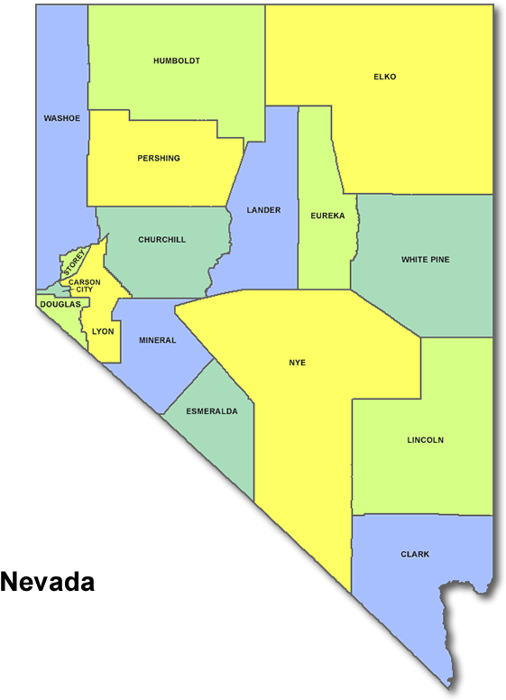 High School Codes In Nevada - Nevada Counties (670x800), Png Download