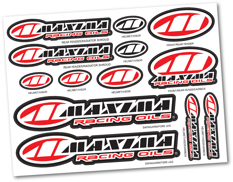 Assorted Logo Decal Sheet - Maxima Oil Stickers (800x800), Png Download