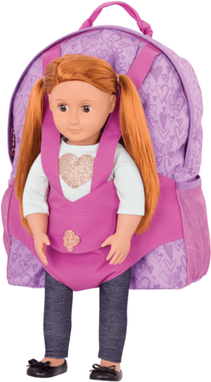 Noa In Harness Of Hop On Carrier Backpack - Doll (600x600), Png Download