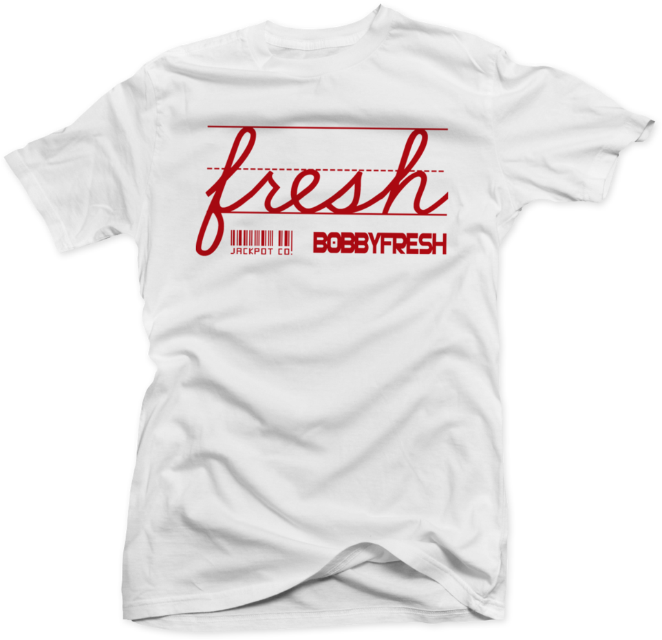 Jackpot White/red Tee - T Shirt (986x1024), Png Download