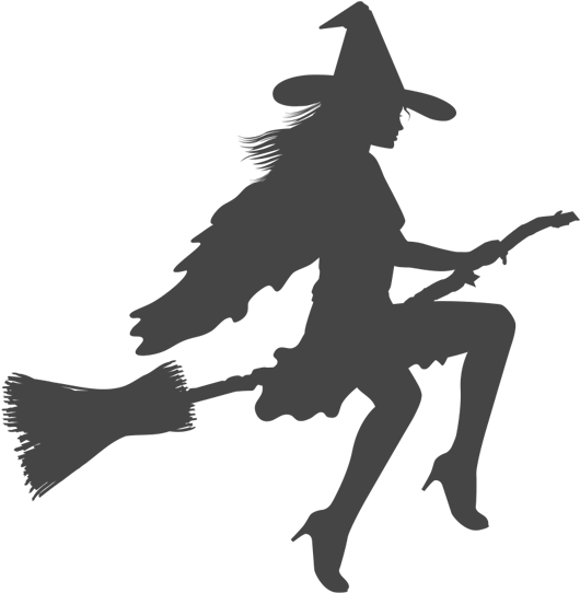 Witch On Broom Wall Decal - Witch Halloween T Shirt (800x550), Png Download