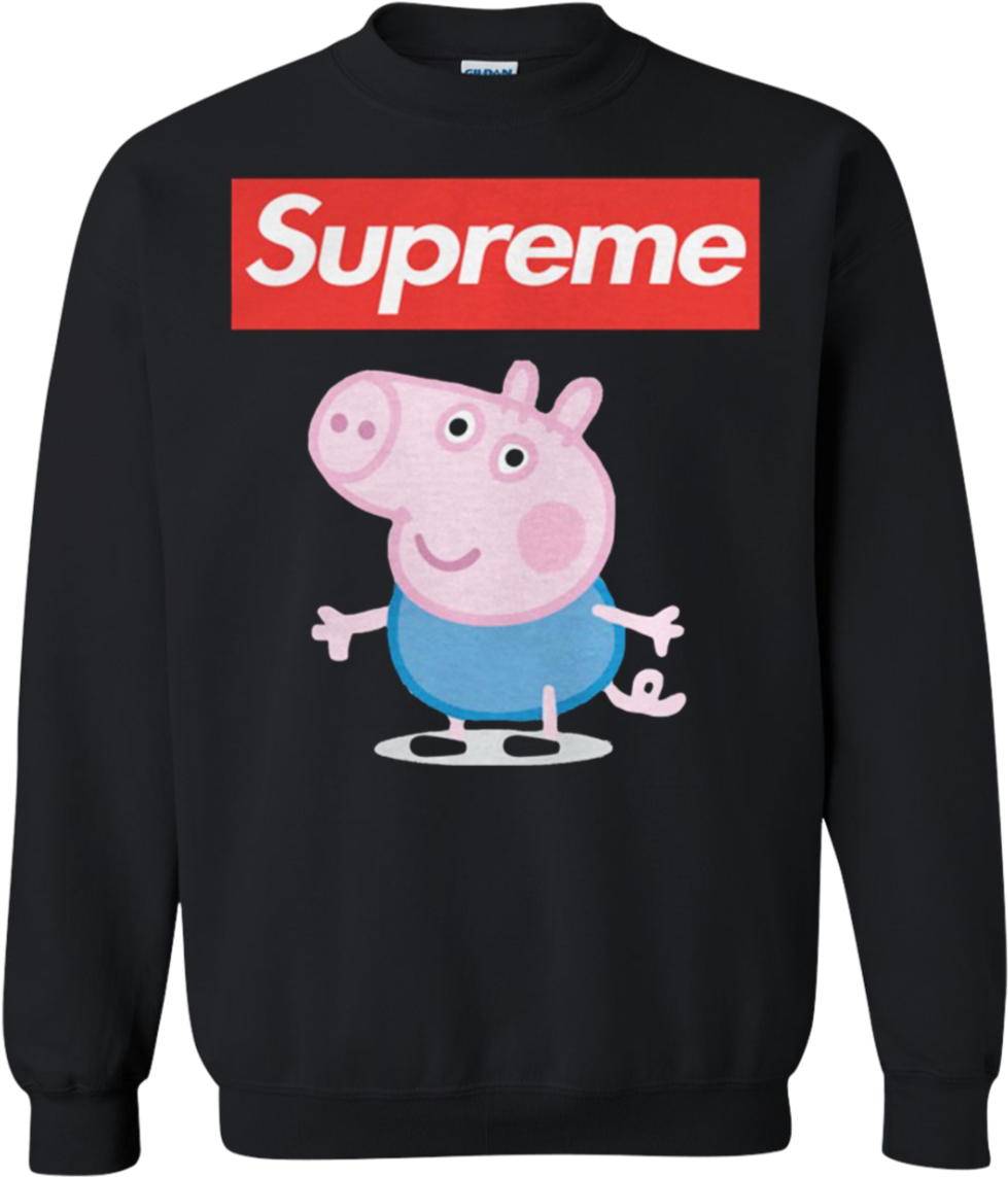 High Quality Supreme Peppa Pig Sweatshirt Christmas - Supreme (1155x1155), Png Download