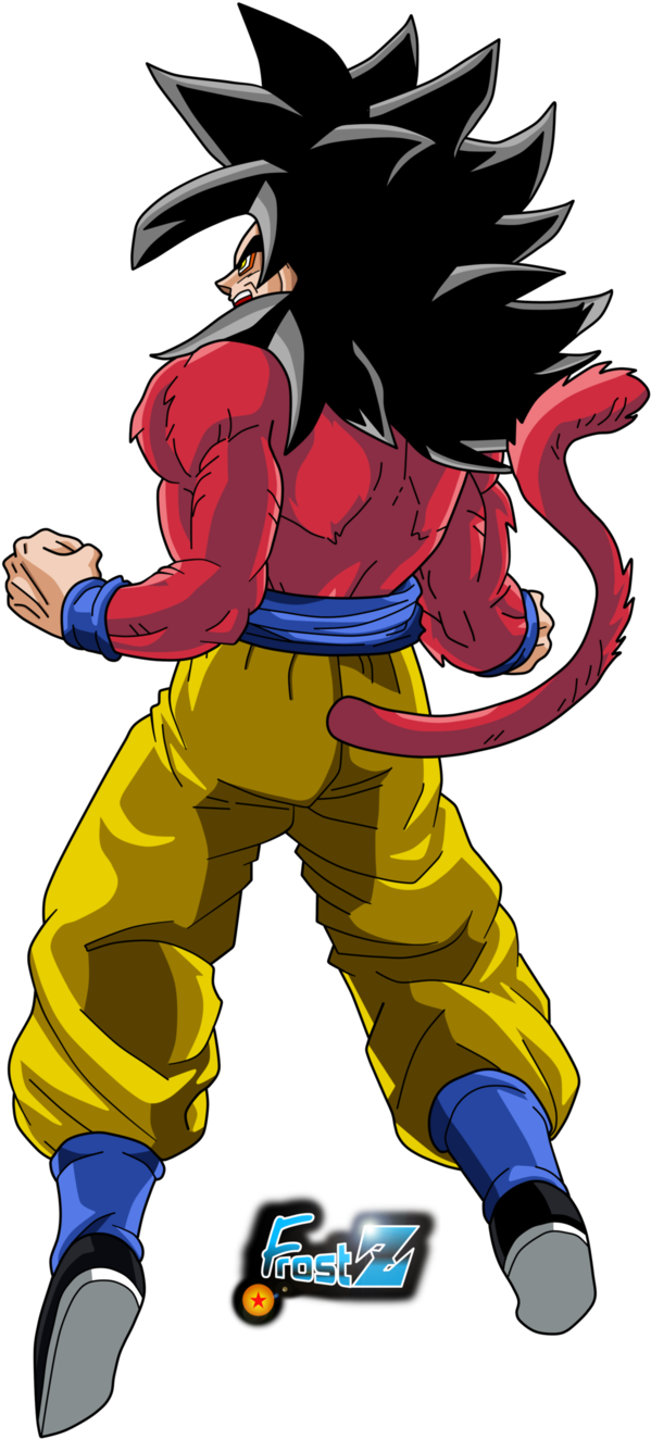 Goku Clipart Super Sayian - Goku Super Saiyan 4 Back (599x1334), Png Download