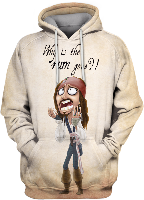 3d -pirates Of The Caribbean Hoodie - Great Wave Off Kanagawa Sweatshirt (800x799), Png Download