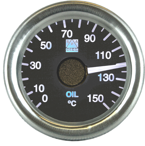 Classic Oil Temperature Gauge - Speedometer (800x533), Png Download