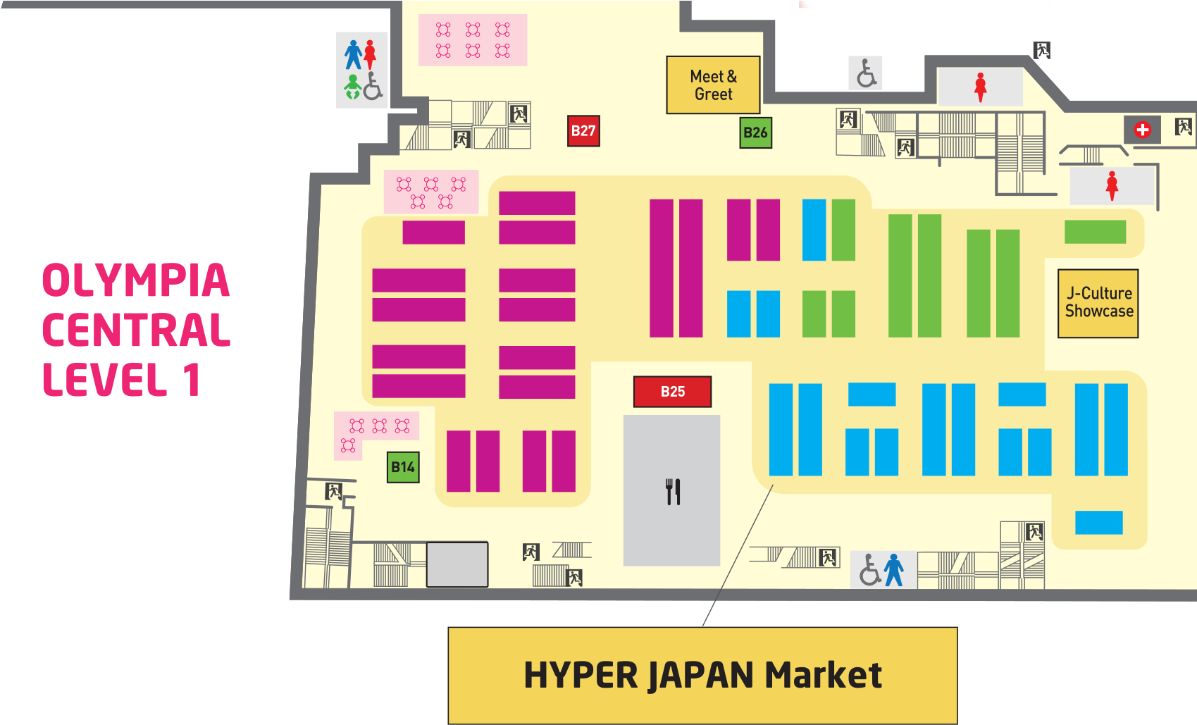 Olympia Central Map - Hyper Japan 2018 Map (1703x1143), Png Download