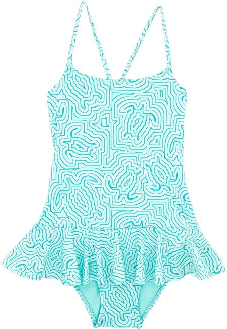 Girls One Piece Swimsuit Hypnotic Turtles - Monokini (766x766), Png Download
