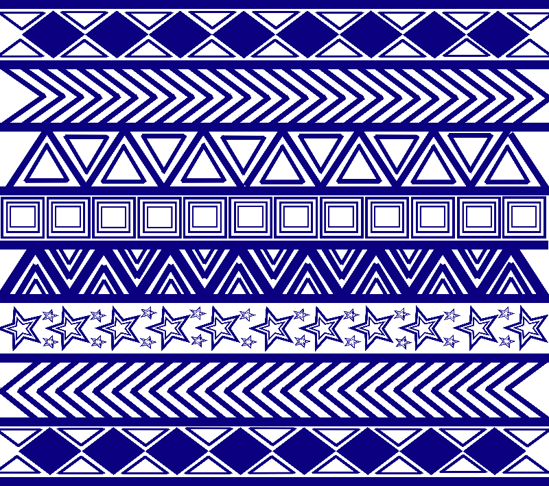 Blue Tribal Art Pattern - Motif (800x709), Png Download