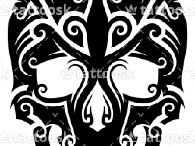 Tribal Skull Tattoos Clipart Pattern - Illustration (640x480), Png Download