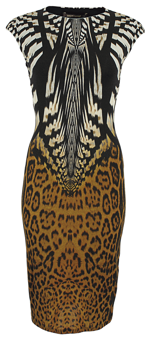 Loading Zoom - Animal Print Dress Drawing (960x1223), Png Download